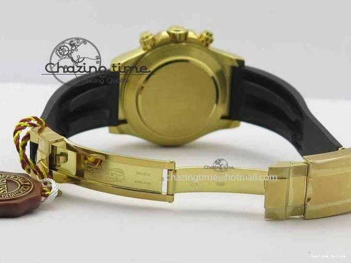 0301 Daytona YG 116518LN JH Best Edition Black Dial On Rubber Strap A4130 (Free XS rubber strap) WeatherProof 3645